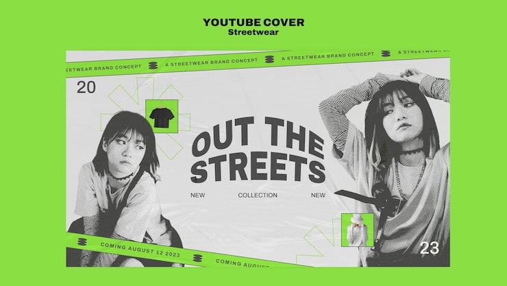 PSD Gratis desain template pakaian jalanan
