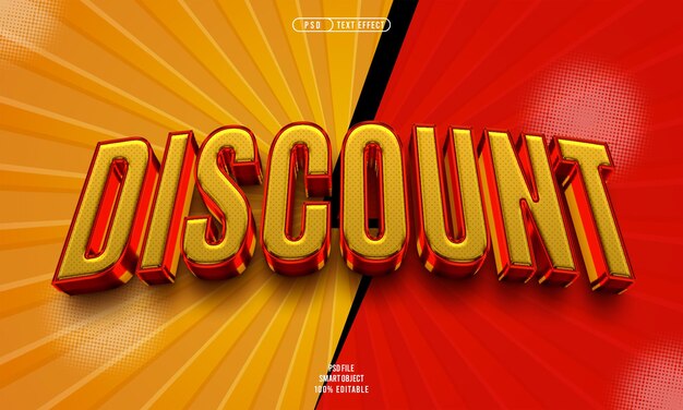Descuento efecto de texto editable en 3d