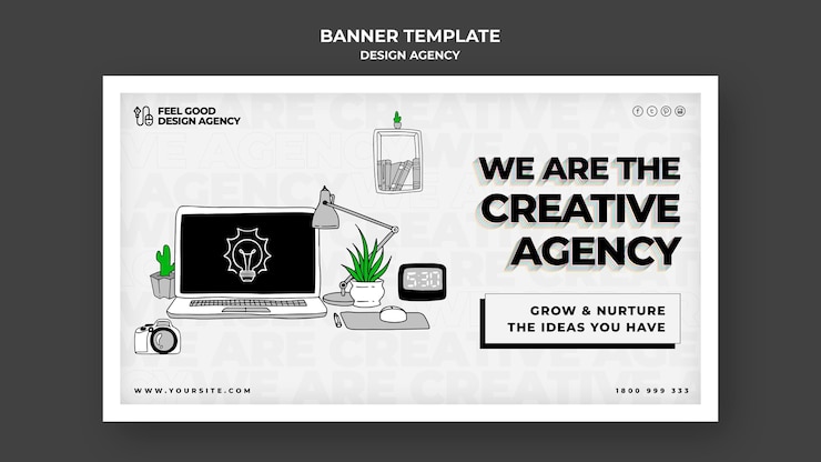 PSD Gratis design agency horizontal banner