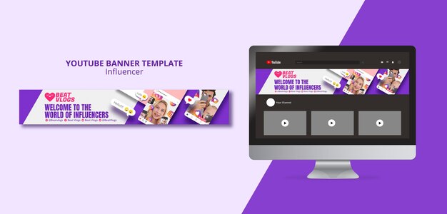 Design artistico del canale YouTube dell'influencer