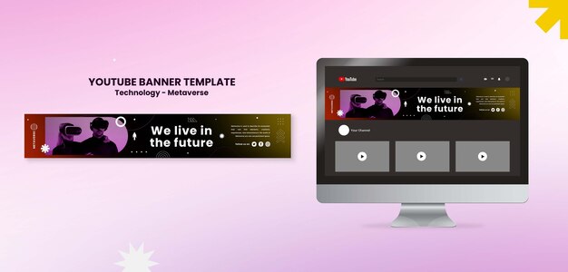 Design del modello artistico del canale YouTube con tecnologia gradiente