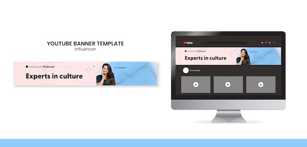 Design del modello artistico del canale youtube dell'influencer