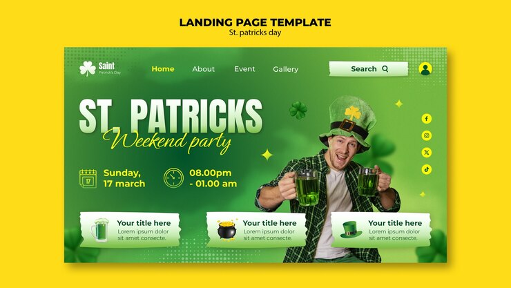 PSD gratuito design del modello del giorno di san patrizio