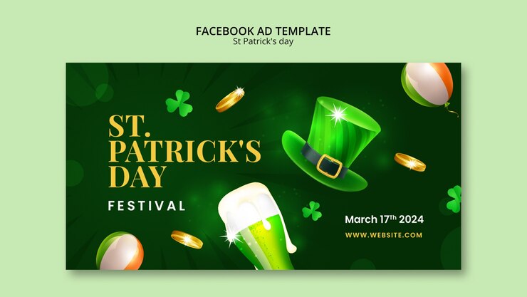 PSD gratuito design del modello del giorno di san patrizio