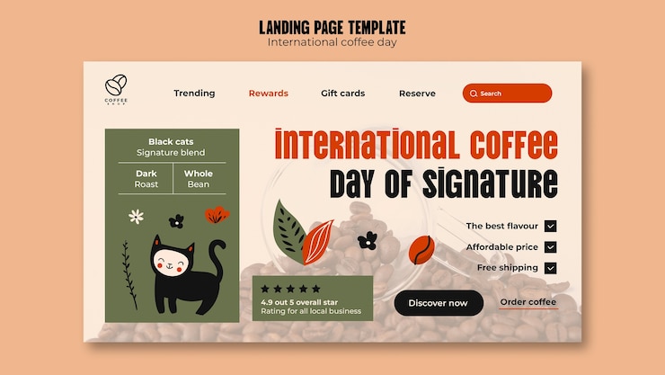 PSD gratuito design del modello della giornata internazionale del caffè