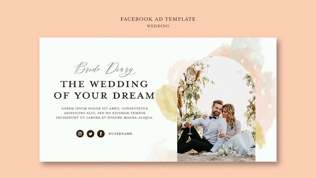 Design del modello di annuncio di facebook per matrimoni