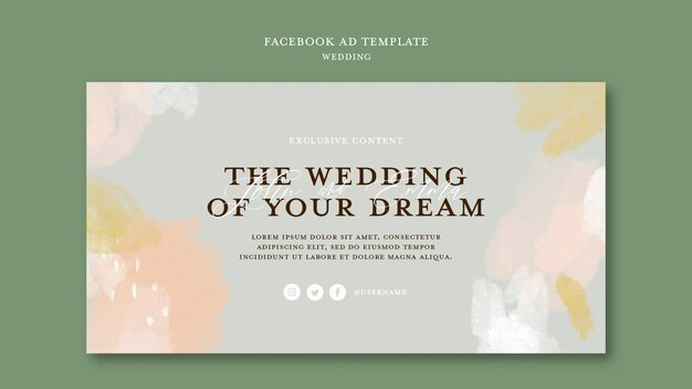 Design del modello di annuncio di facebook per matrimoni