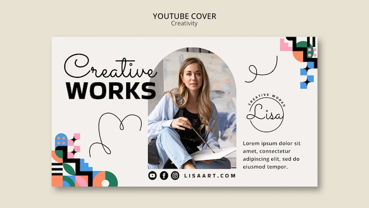 PSD gratuito design del modello di anteprima di youtube dell'influencer