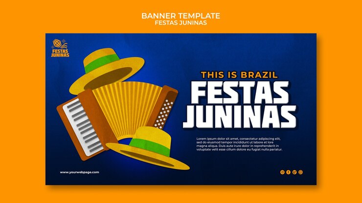 PSD gratuito design del modello di banner festas juninas