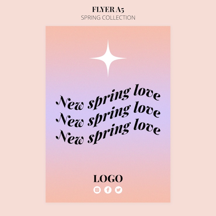 PSD gratuito design del modello di collezione primaverile