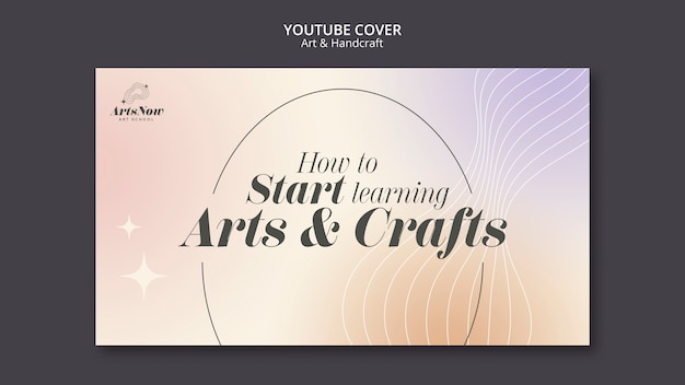 Design del modello di copertina di YouTube per arte e artigianato