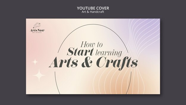 Design del modello di copertina di YouTube per arte e artigianato