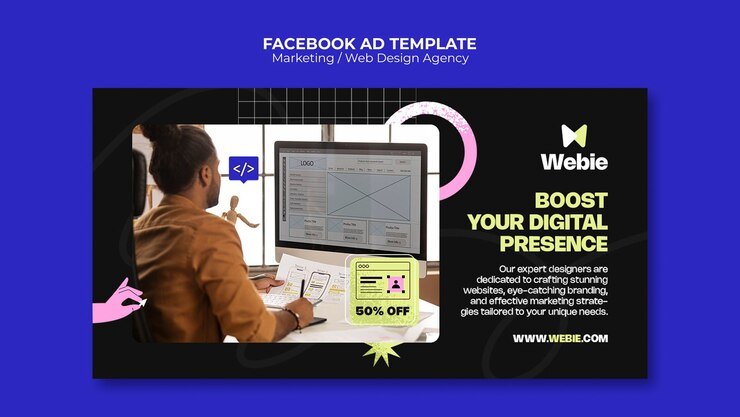 PSD gratuito design del modello di marketing design piatto