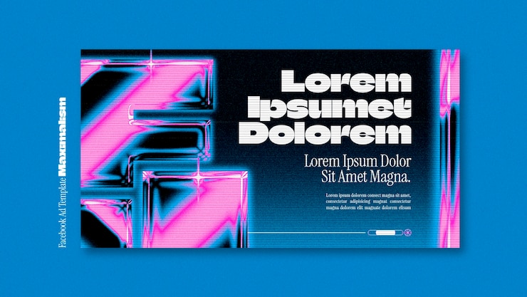 PSD gratuito design del modello di massimalismo