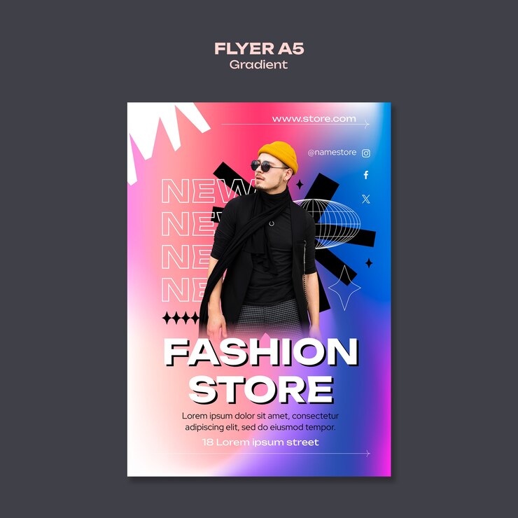 PSD gratuito design del modello di moda sfumato