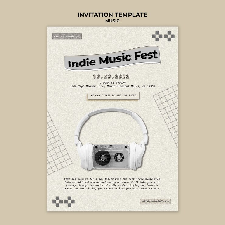 PSD gratuito design del modello di musica indie