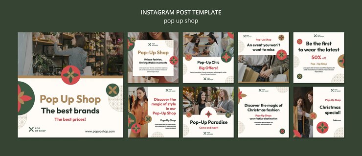 PSD gratuito design del modello di negozio pop-up