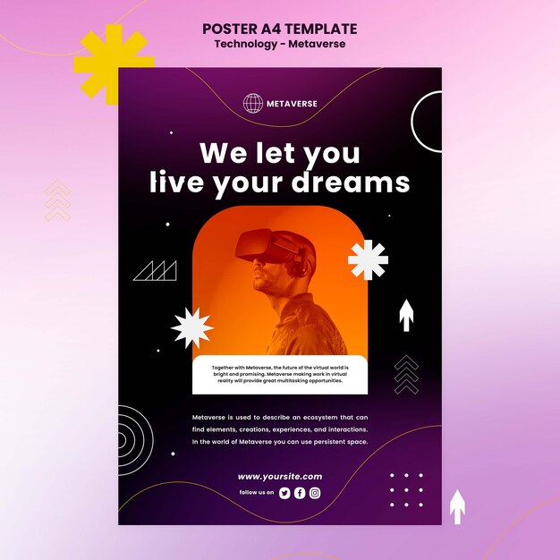 Design del modello di poster con tecnologia gradiente