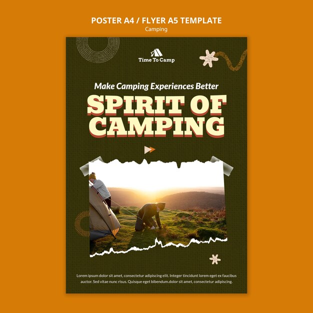 Design del modello di poster da campeggio