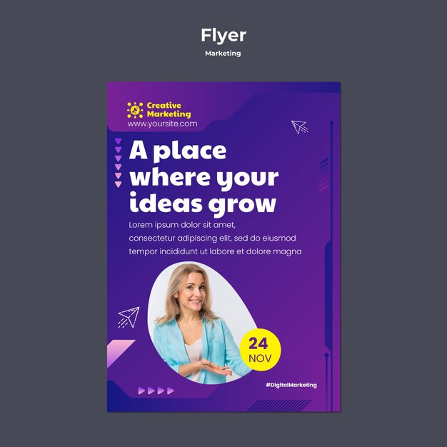 Design del modello di poster di marketing sfumato