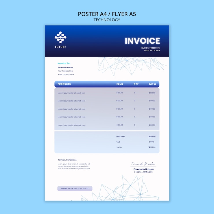 PSD gratuito design del modello di poster tecnologico
