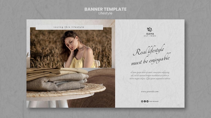 PSD gratuito design del modello di stile di vita minimalista