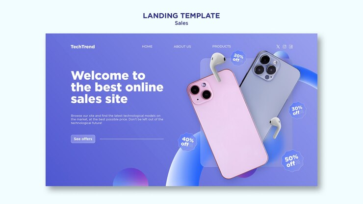 PSD gratuito design del modello di vendita gradiente