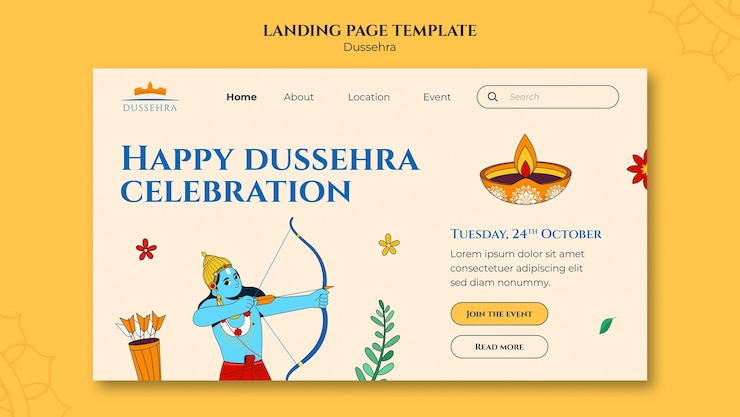 PSD gratuito design del modello dussehra