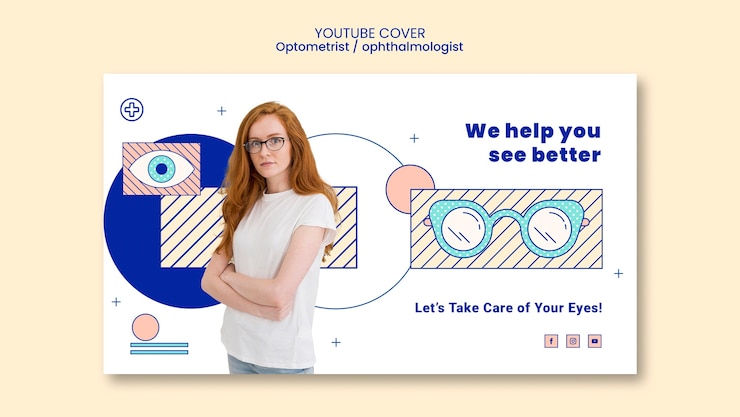 PSD gratuito design del modello optometrista