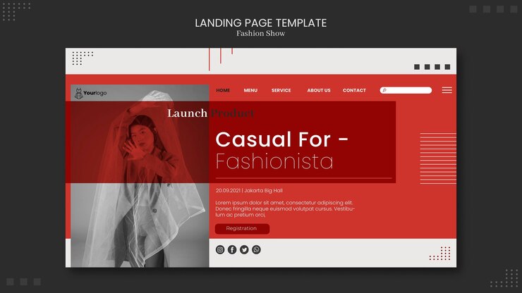 PSD gratuito design della pagina di destinazione della sfilata di moda