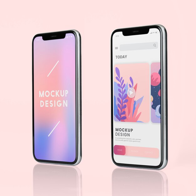 Design di mockup per smartphone a schermo intero