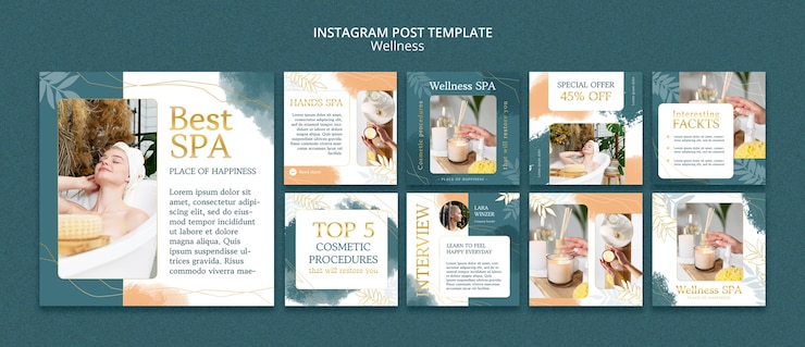 PSD gratuito design elegante del modello di benessere