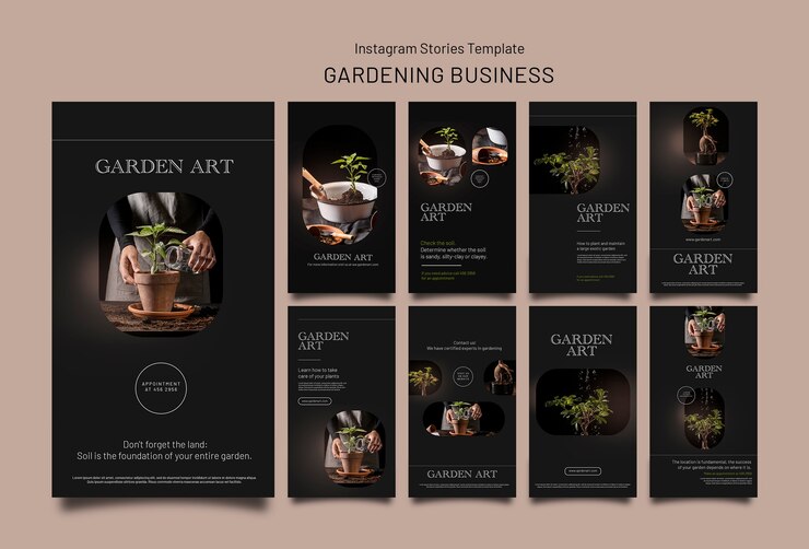 PSD gratuito design elegante del modello di giardinaggio