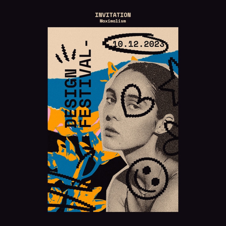 PSD Gratis design festival  invitation template