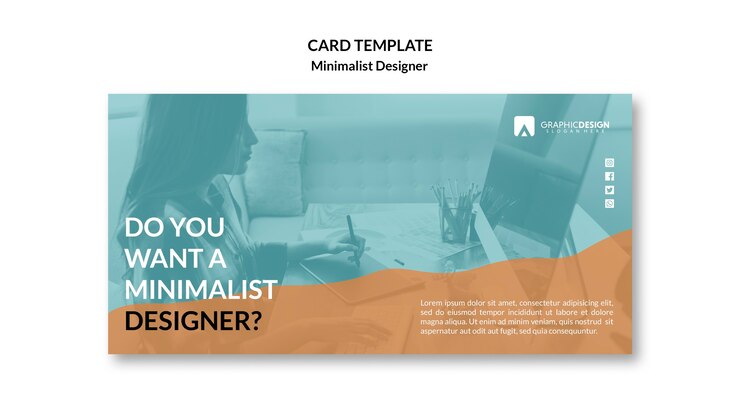 PSD gratuito design minimalista del concetto di biglietto da visita