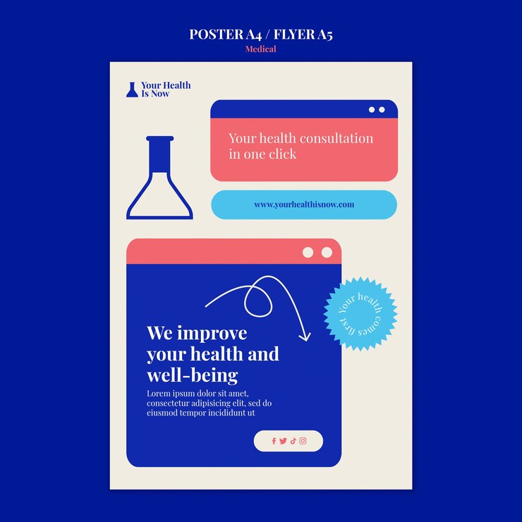PSD gratuito design minimalista dell'aletta di filatoio della bandiera medica