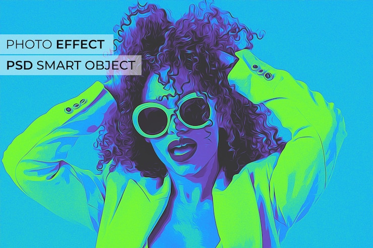 PSD gratuito design mockup effetto pop art