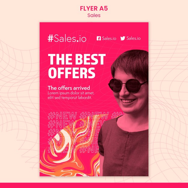 Design piatto del modello di poster di vendita