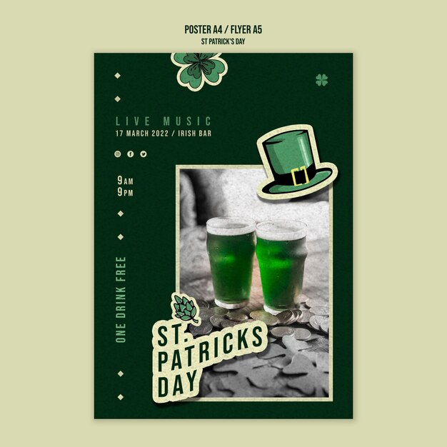 Design piatto st. modello giorno di san patrizio