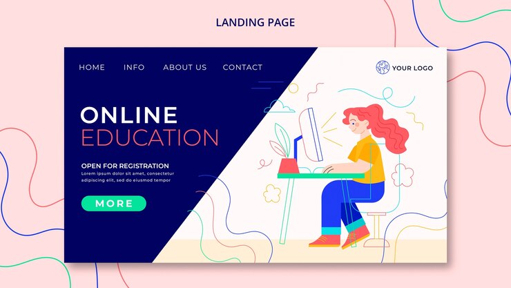 PSD gratuito design piatto torna alla pagina di destinazione della scuola