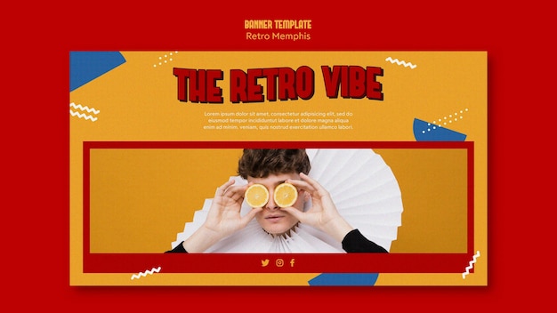 Design retrò banner di memphis