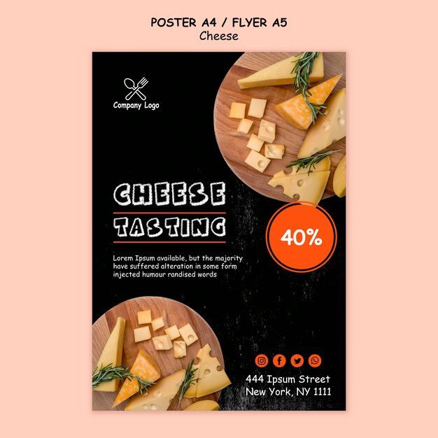 Design volantino con degustazione di formaggi