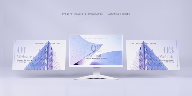 Gratis PSD desktop scherm met website presentatie mockup geïsoleerd
