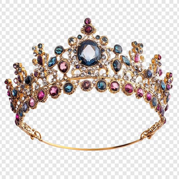Una deslumbrante corona de joyas un símbolo de realeza y poder adornado con vibrantes piedras preciosas y intrincados detalles de oro