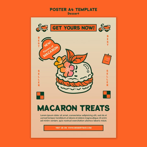 Gratis PSD dessert poster sjabloon