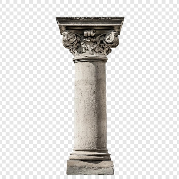 Detalle arquitectónico de la columna de piedra clásica