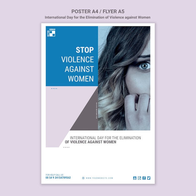 PSD gratuito detener la violencia contra las mujeres cartel