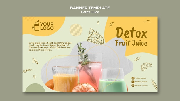 Gratis PSD detox sap concept sjabloon voor spandoek