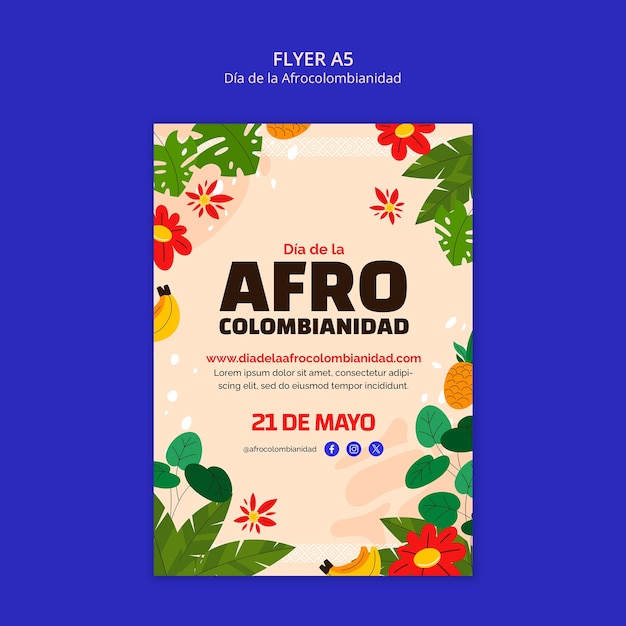 PSD gratuito dia de la afrocolombianidad diseño de plantillas