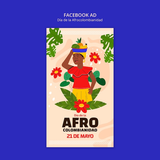 PSD gratuito dia de la afrocolombianidad diseño de plantillas